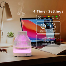 Load image into Gallery viewer, SOICARE Elegant Glass Reservoir Essential Oil Diffuser 200ML, One Button Control Glass Diffuser with Rainbow Colors for Home Office Bedroom Gift