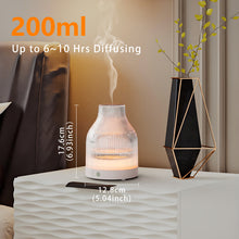 Load image into Gallery viewer, SOICARE Elegant Glass Reservoir Essential Oil Diffuser 200ML, One Button Control Glass Diffuser with Rainbow Colors for Home Office Bedroom Gift