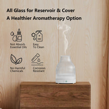 Load image into Gallery viewer, SOICARE Elegant Glass Reservoir Essential Oil Diffuser 200ML, One Button Control Glass Diffuser with Rainbow Colors for Home Office Bedroom Gift
